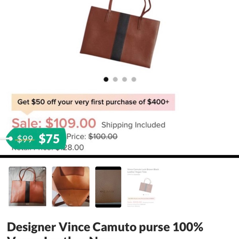 Designer purse / satchel Vegan Leather
